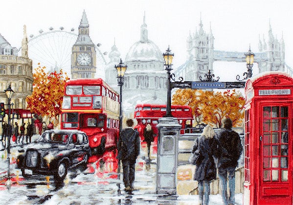 Counted Cross stitch kit London Luca-s B2376 Size: 18.28 x 12.22 in / 46.5 x 31 cm Cityscape needlepoint embroidery xstitch DIY kit