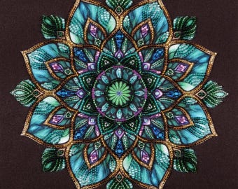 Bead Embroidery kit Mandala AB-1001 Beaded Cross Stitch kit AllAboutEmbroideryUA