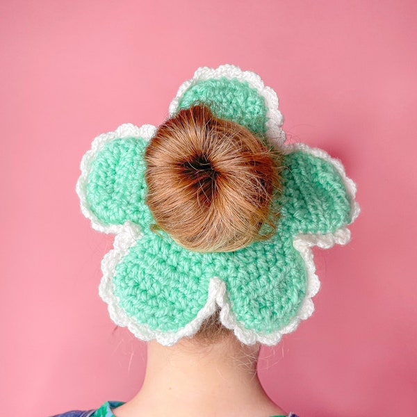 Crochet Scrunchie Pattern, Floral Hair Bands, Crochet Pattern, Hair Scrunchie, PDF Instant Download, Handmade DIY Craft, Only Download PDF