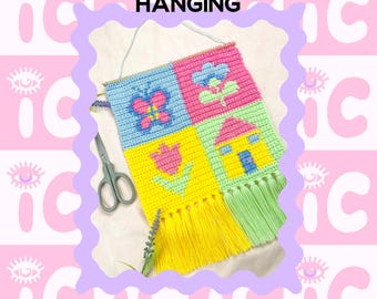 Crochet Pattern, Home Sweet Home Wall Hanging, Crochet Wall Hanging Pattern, Crochet Tapestry Pattern, Instant PDF Download, Gift for Her