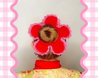 Flower Scrunchie Crochet Pattern, DIY Hair Accessory (PDF Instant Download)