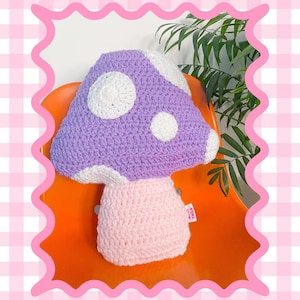 Mushroom Cushion Crochet Pattern, Toadstool Pillow, Halloween Home Decor (PDF Instant Download)