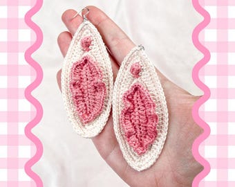 Vulva Earrings Crochet Pattern, Crochet Jewelry (PDF Instant Download)