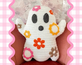 Boo-quet Ghost Cushion Crochet Pattern, Halloween Home Decor, DIY Housewarming Gift (PDF Instant Download)