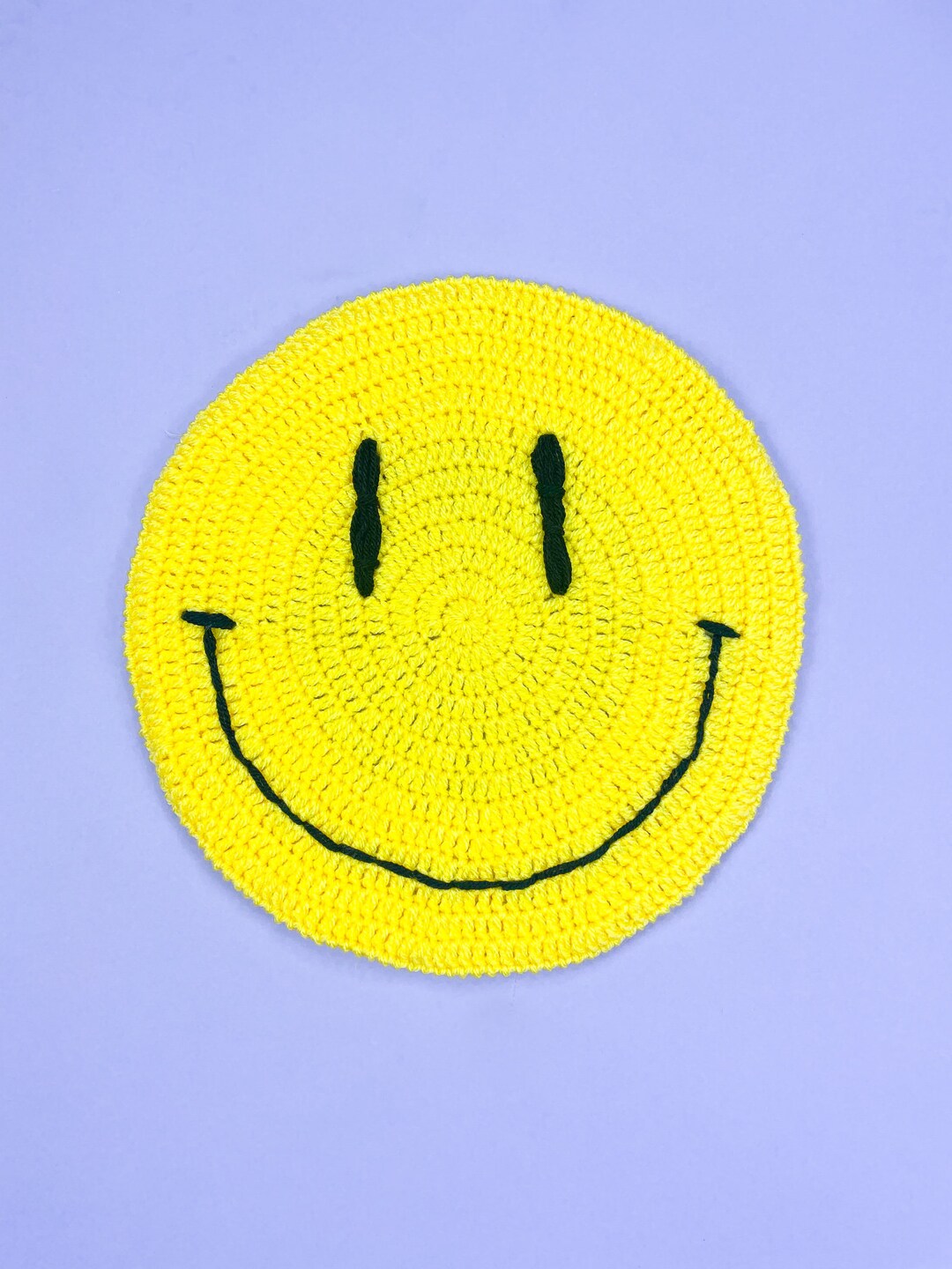 Crochet Hat Handmade Beret Crochet Smiley Inspired Hat Y2K Etsy