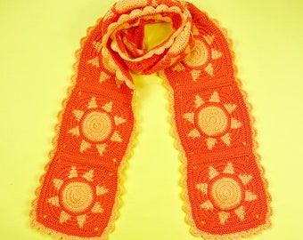 Crochet Pattern, Crochet Sun Scarf, Instant Download, PDF Pattern, Beginner Crochet Pattern, Granny Square