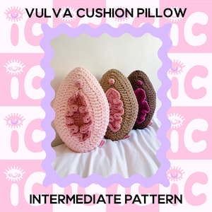 Crochet Pattern, Vulva Cushion Pattern, Y2K Crochet Pillow, Instant Download, PDF Pattern, Modern Crochet, Housewarming Gift, Gift for Her