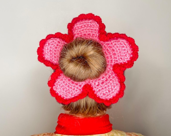 Oversized Flower Scrunchie, Bloom Babe Frilly Crochet Scrunchie, Soft Crochet Hair Accessory, XL Scrunchie, Valentines Gift for Her