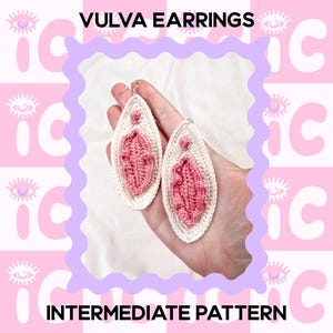 Häkelohrringe Muster, Vulva Ohrringe, Schmuck Häkelmuster, PDF Sofort Download, digitale Häkelanleitung, Häkel Accessoires