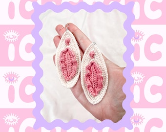 Crochet Earrings Pattern, Vulva Earrings, Crochet Jewelry Pattern, PDF Instant Download, Digital Crochet Pattern, Crochet Accessories
