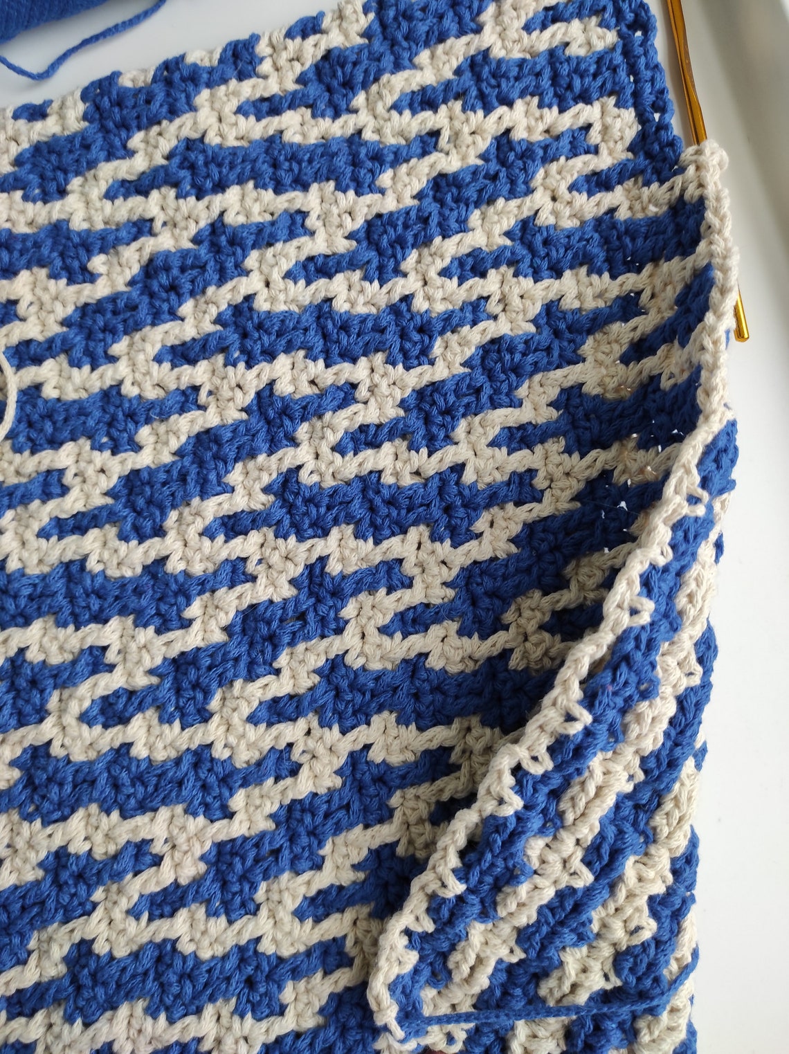 Tapestry crochet. Mosaic crochet pattern pdf. Etsy