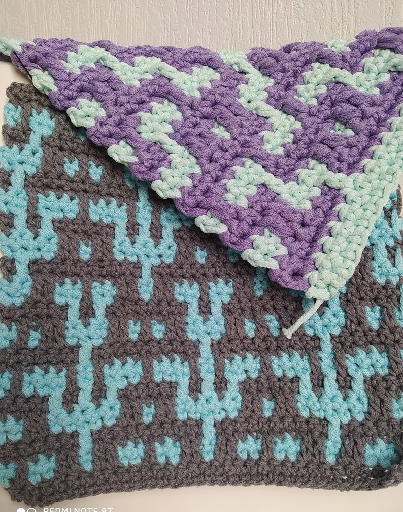 Crochet Flower mosaic crochet pattern pdf. | Etsy