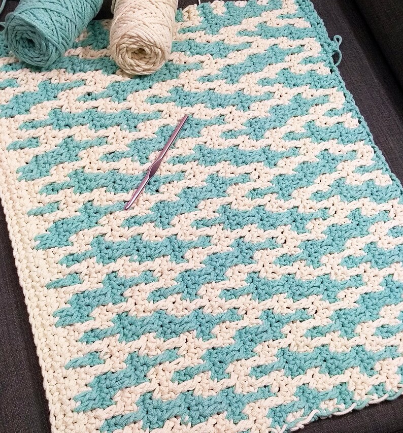 Tapestry crochet. Mosaic crochet pattern pdf. Etsy