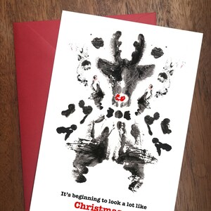 Carte de Noël renne Rorschach