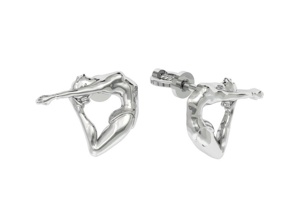 Gymnastics EarringsGirl EarringsSport EarringsSilver Etsy