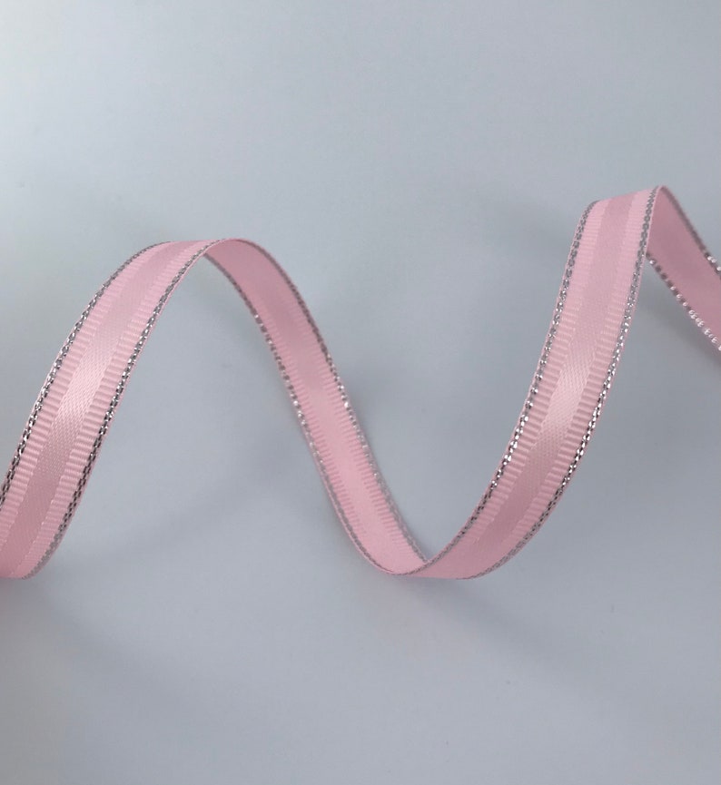 Quality 9mm Grosgrain Ribbon With Satin Centre and Silver Etsy