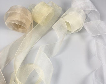 Quality 25mm Organza Ribbon, priced per metre