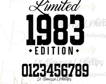 Edición limitada Año de nacimiento (archivo de corte) (todas las fechas) / Cumpleaños / Cumpleañera / Diva del cumpleaños / Cricut / Silhouette / BDay