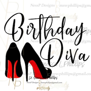 Birthday Diva-Red Bottom (Cut File)