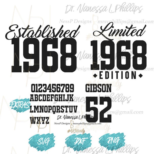 Established Birth Year | Limited Edition Birth Year (all dates) | Birthday | Birthday Girl | Birthday Diva | Cricut | Silhouette | BDay