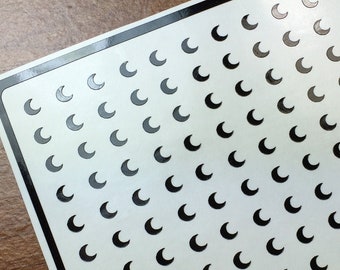 Micro MOON Nail Decals - Small Vinyl Nail Stickers For Nail Art, Planners, and More | Tiny Crescent Moon Stickers