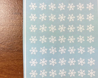Small Snowflake Planner Stickers - Glossy Vinyl Stickers For Planners, Resin Art, Scrapbooking, Journaling | 8mm