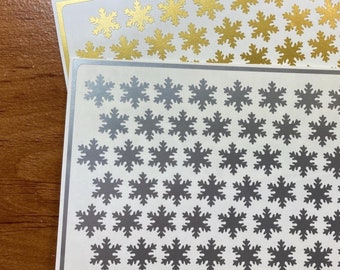Snowflake Planner Stickers - Small Glossy Vinyl Stickers For Planners, Resin Art, Scrapbooking, Holiday | 12mm, 1/2 Inch