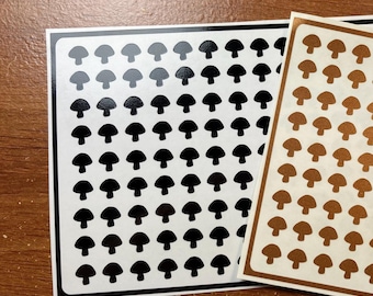 Tiny Mushroom Planner Stickers - Small Cottagecore Vinyl Decals For Deco, Journals, Planners, and More | 6mm