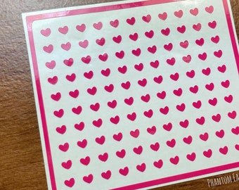 Micro Sweet HEART Nail Decals - Small Vinyl Nail Stickers For Nail Art, Planners, and More