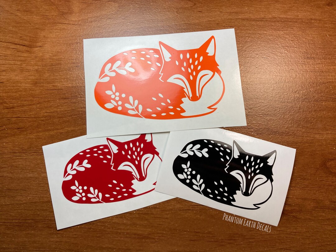 Sleepin' Fox Vinyl Decal | Glossy Car, Laptop, Cottagecore Sticker - Etsy