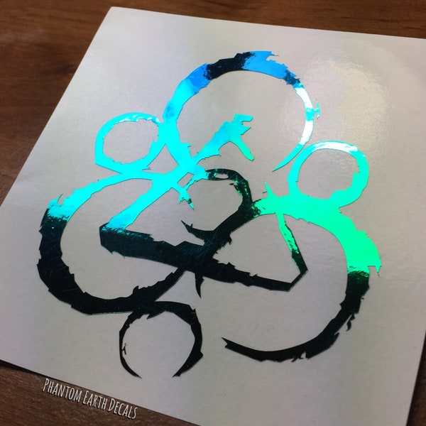 Coheed And Cambria Chameleon Chrome Keywork Vinyl Car Laptop Decal Sticker | Emerald - Teal - Blue