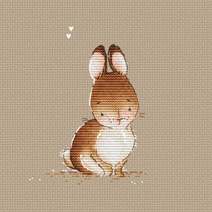 Pretty Bunny Cross Stitch Pattern Cute rabbit Instant download printable PDF file Cute Bunny cross stitch Baby bunny chart x-stitch