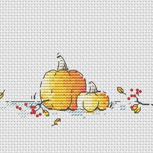 Two pumpkins cross stitch pattern Ukraine digital download