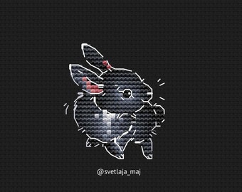 Black rabbit cross stitch pattern