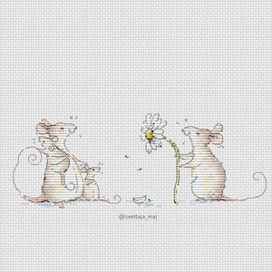 Mouse family cross stitch pattern
