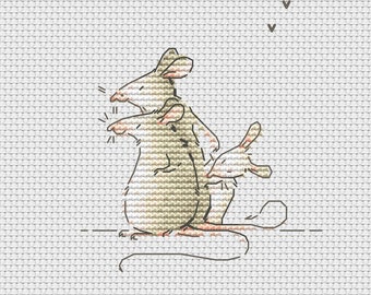 Three mice cross stitch pattern mice family cross stitch mouse embroidery pattern cute cross stitch funny mice cross stitch ornament
