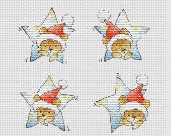 Christmas bears cross stitch pattern