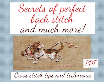 Cross stitch tutorial How to cross stitch Tutorial perfect back stitch tutorial dog cross stitch pattern cat cross stitch pdf fruits pattern