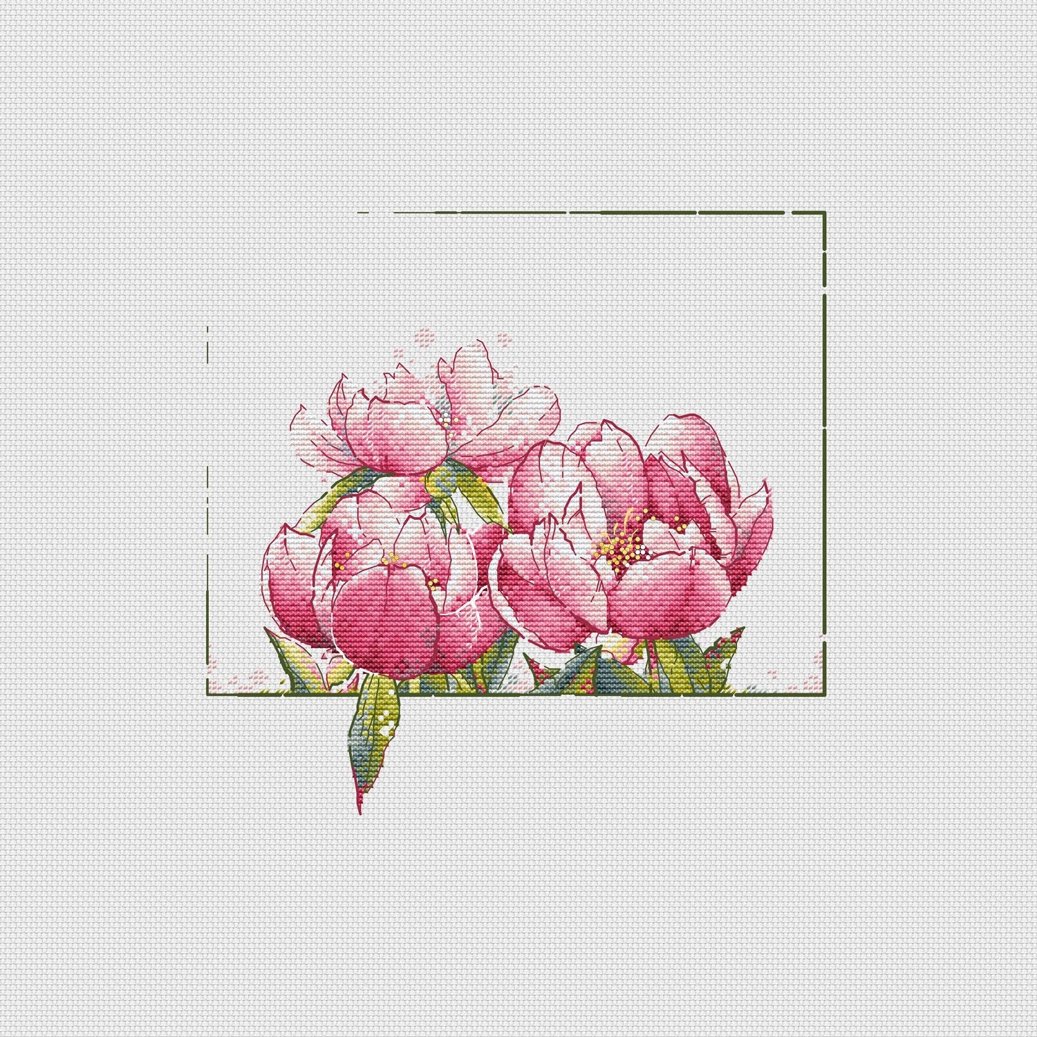 Fragrant Peonies cross stitch pattern peony cross stitch pattern pink peonies ornament cross stitch beautiful flowers cross stitch pattern