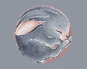 Baby Hase Kreuzstich Stickmuster kleines graues Häschen Stickmuster Pdf Schnittmuster Stickdatei Häschen Schnittmuster Stickdatei Pdf