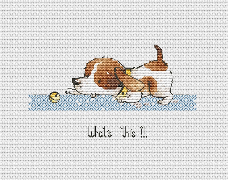 Curious Puppy Cross Stitch Pattern Gift for Dog Owner Cross Etsy