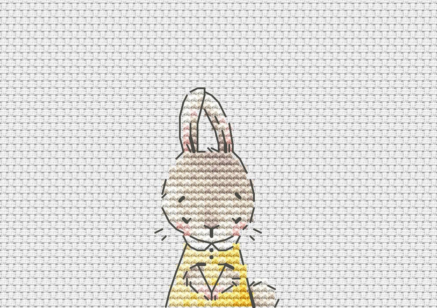 Bashful bunny cross stitch pattern cute girl bunny cross