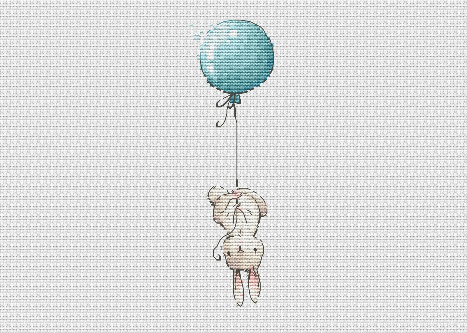 Cross Stitch Pattern Baby Boy Cross Stitch Bunny With Balloon - Etsy