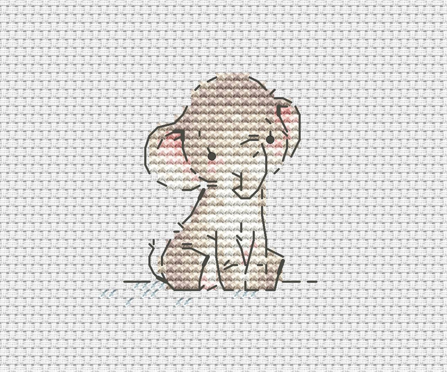 Cute Little Elephant Cross Stitch Pattern Baby Elephant Cross Etsy