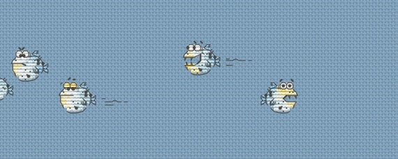 Fishes cross stitch cute fish cross stitch piranha cross stitch funny fishes embroidery pattern aquarium pattern fish with teeth