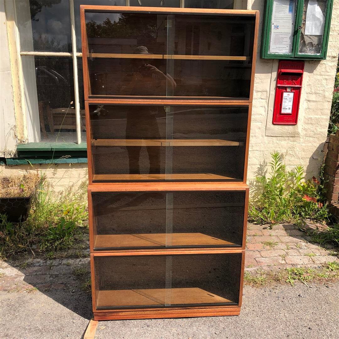 Mid Century Simplex Stacking Library Shelf Cabinets With Sliding Glass ...