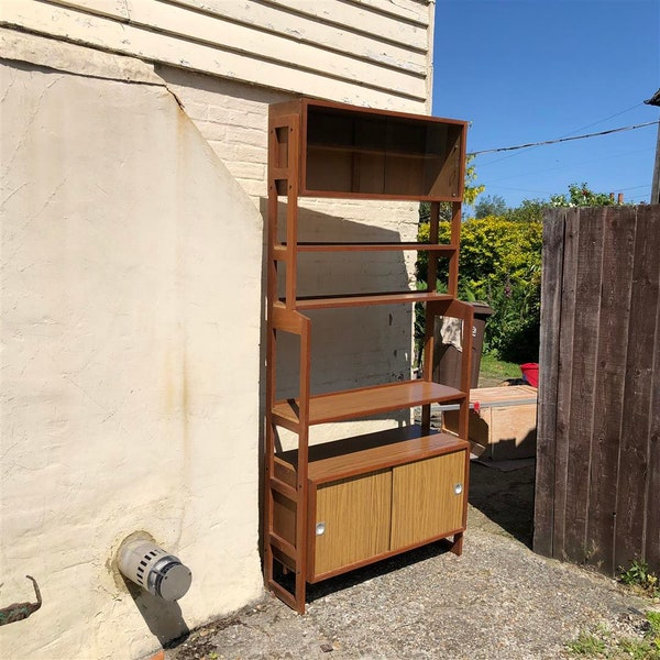 Vintage mid century modular Swedish teak storage unit shelves 1970's