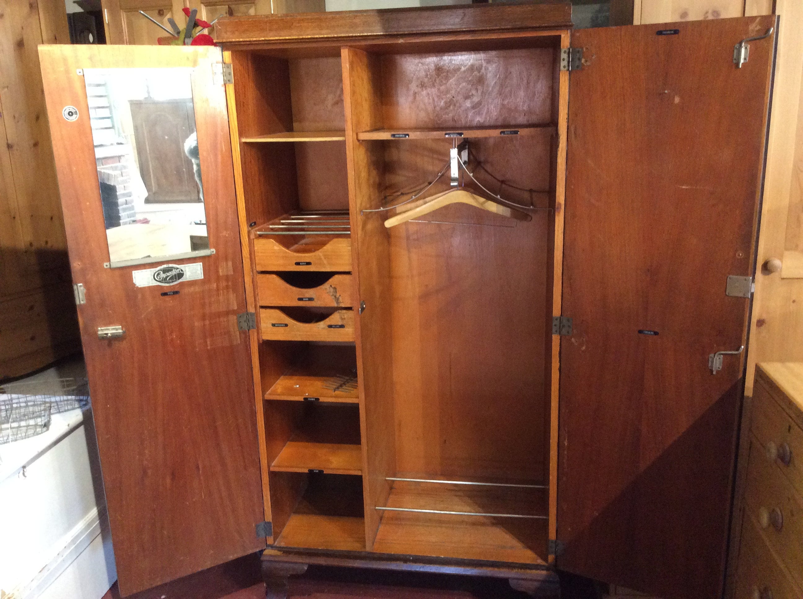 Vintage gentlemans wardrobe with fitted interior Etsy