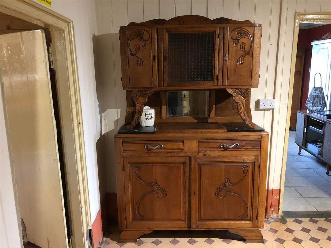 Vintage Hardwood French Kitchen Dresser Sideboard and Top Etsy UK