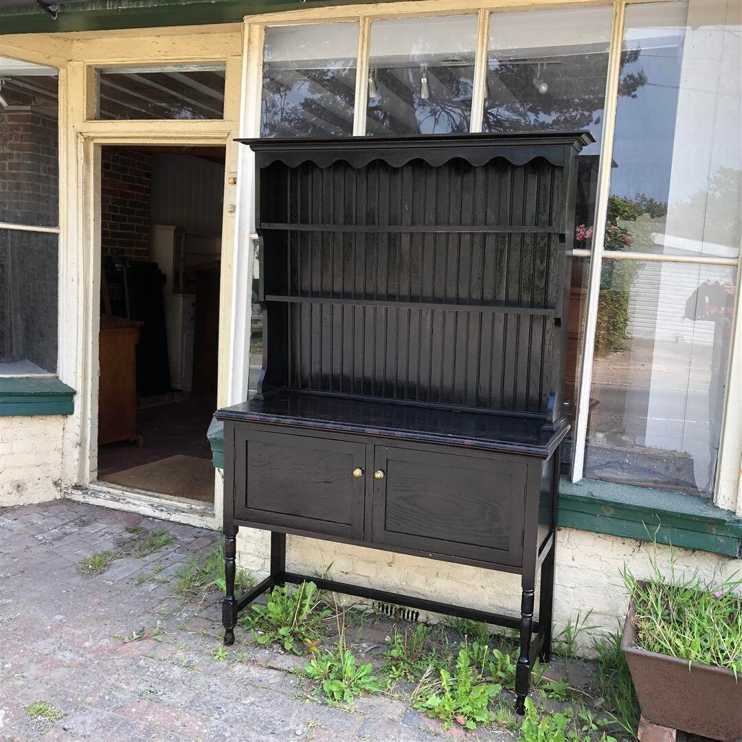 Vintage Dark Oak Dresser With Doors Below and Plate Rack Above Etsy UK